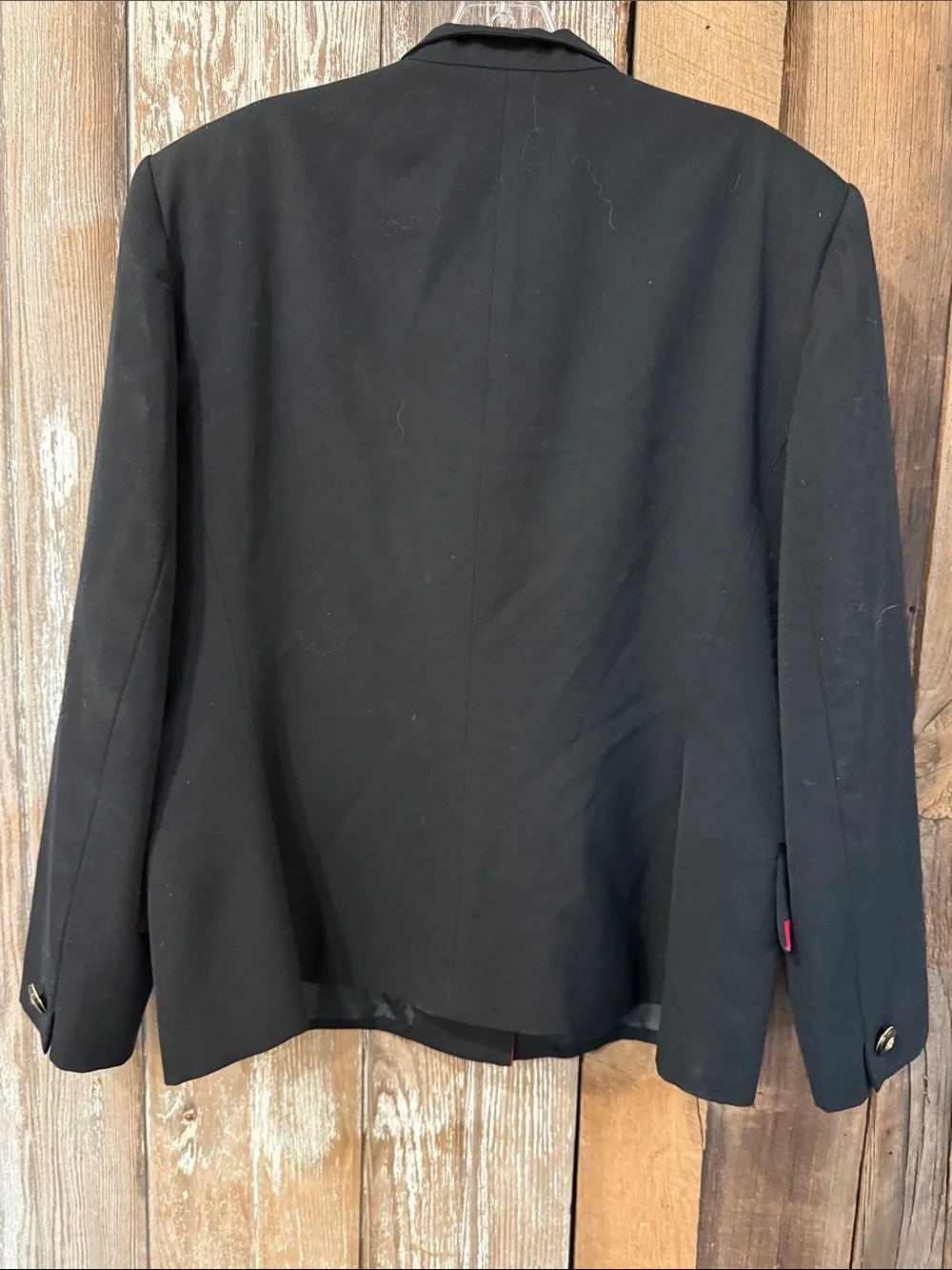 VINTAGE CHRISTIAN DIOR RED TRIM STATEMENT BUTTON BLAZER 14